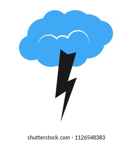 A cloud with a thunderstorm. Vector illustration.
