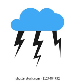 A cloud with a thunderstorm. Vector illustration.
