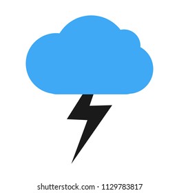 A cloud with a thunderstorm. Vector illustration.
