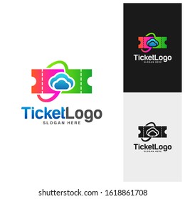 Cloud Ticket Logo Template Design Vector, Emblem, Creative design, Icon symbol concept