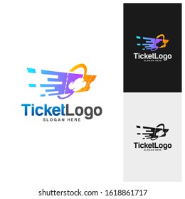 Cloud Ticket Logo Template Design Vector, Emblem, Creative design, Icon symbol concept