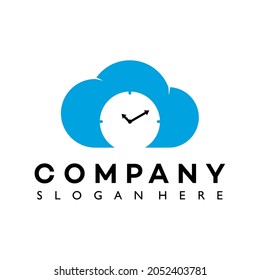 Cloud Time Icon Logo Design Template Illustration Vector