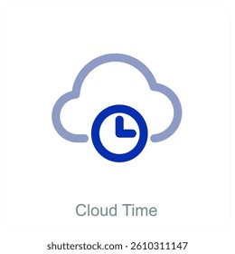 Cloud Time and storage icon concept