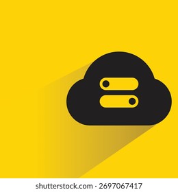 cloud and toggle icon with shadow yellow background