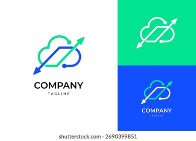 Ícone de logotipo de comércio na nuvem. Moderno abstrato vetor de design de logotipo nuvem