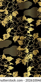 cloud traditional geometric kimono seamless pattern vector sketch illustration line art japanese chinese oriental