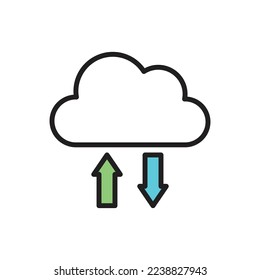 Ilustración de vectores de iconos de tráfico en la nube