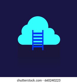 Cloud Traffic Icon, vector illustration. Flat design style on blue background. colorful. logo. Symbol