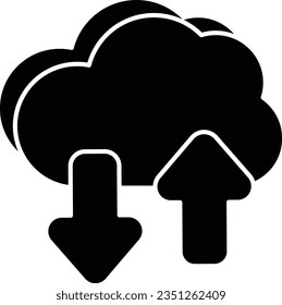  estilo de diseño de iconos de glifo de transferencia en nube 