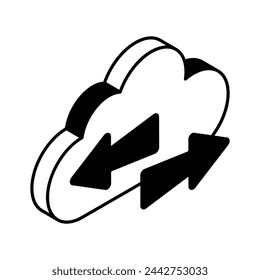 Cloud transfer isometric vector design isolated on white background