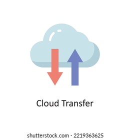 Cloud Transfer Vector  Flat Icon Design illustration. Cloud Computing Symbol on White background EPS 10 File