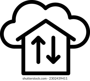 cloud transfer Vector illustration on a transparent background.Premium quality symbols.Thin line vector icon for concept and graphic design.