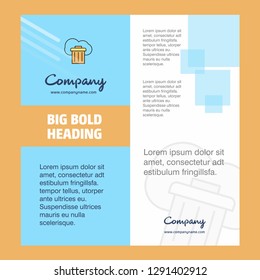 Cloud trash  Company Brochure Title Page Design. Company profile, annual report, presentations, leaflet Vector Background