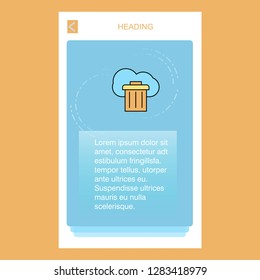 Cloud trash  mobile vertical banner design design. Vector