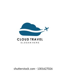 cloud travel logo icon vector