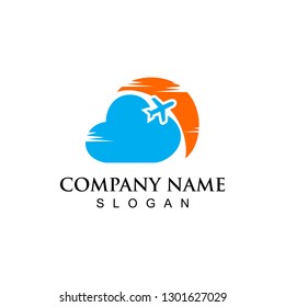 cloud travel logo icon vector
