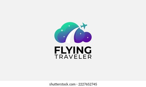 Cloud Travel Logo Template Design
