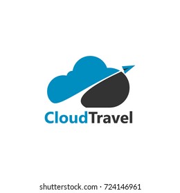 Cloud Travel Logo Template Design