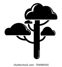 Cloud tree icon. Simple illustration of cloud tree vector icon for web