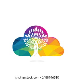 Cloud Tree Logo Design. Abstract logo of a tree in shape of cloud.