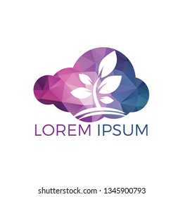 Cloud tree logo design. Nature cloud logo design concept vector. 