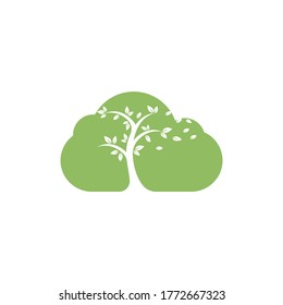 Cloud tree logo design. Nature cloud logo design concept vector. 