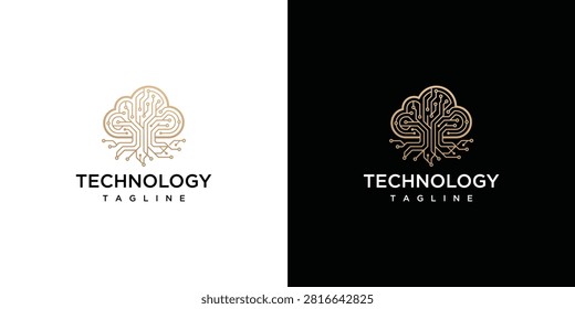 Cloud Tree Logo - Technology and Growth Concept