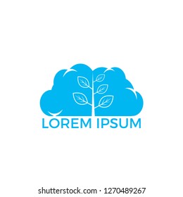 Cloud Tree vector logo design.