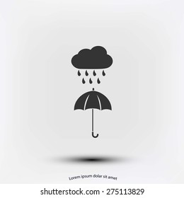 cloud and umbrella icon