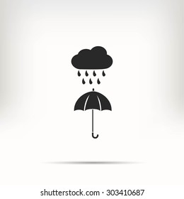 cloud and umbrella icon