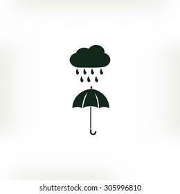 cloud and umbrella icon