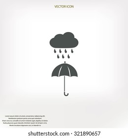 cloud and umbrella icon