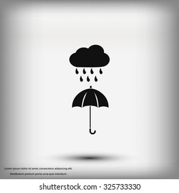 cloud and umbrella icon
