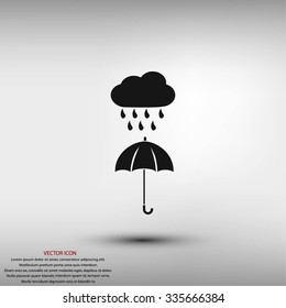 cloud and umbrella icon