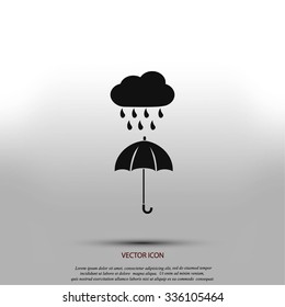cloud and umbrella icon