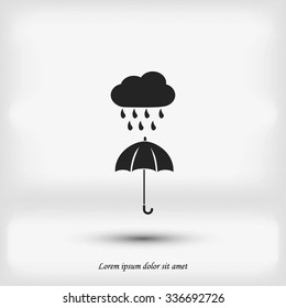 cloud and umbrella icon