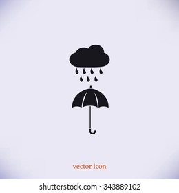 cloud and umbrella icon cloud and umbrella icon