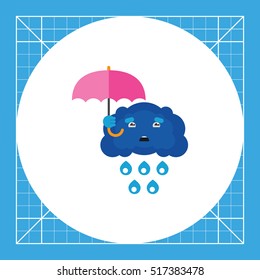 Cloud and Umbrella Vector Icon
