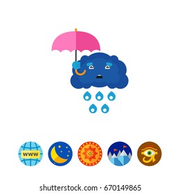 Cloud and Umbrella Vector Icon