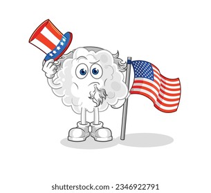 the cloud uncle sam character. cartoon mascot vector