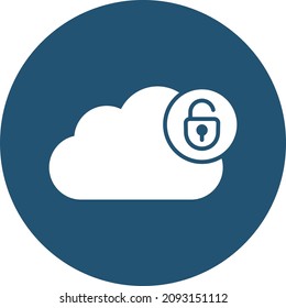 Cloud Unlock Isolated Vector icon which can easily modify or edit

