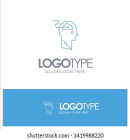 Cloud, Update, Download, Upload, User Blue outLine Logo with place for tagline