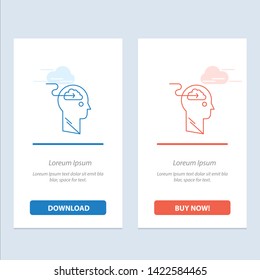 Cloud, Update, Download, Upload, User  Blue and Red Download and Buy Now web Widget Card Template