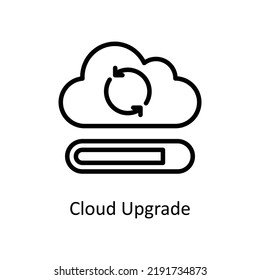 Cloud Upgrade vector Outline Icon Design illustration on White background. EPS 10 File