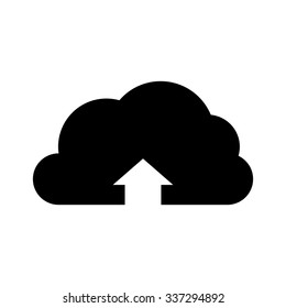 Cloud upload application vector icon