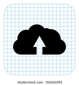 cloud Upload - black  vector icon
