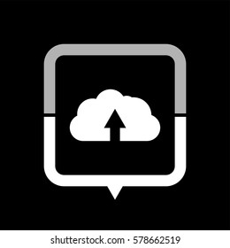 cloud Upload  - black vector icon