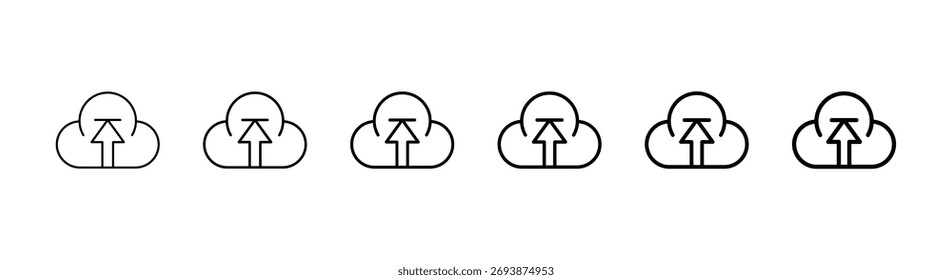 Cloud Upload   Clean outline style icons with varying line weights