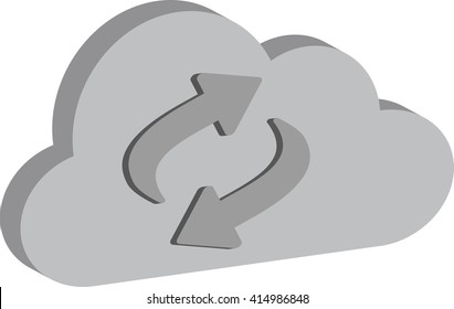 a CLOUD with UPLOAD & DOWNLOAD ARROWS 3d icon