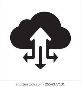 Cloud with upload and Download arrows isolated icon. Cloud Icon.